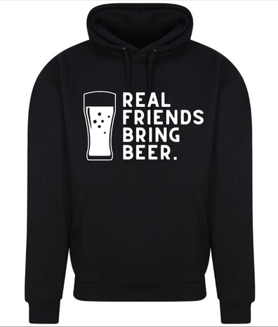 real-friends-bring-beer-hoodie-zwart