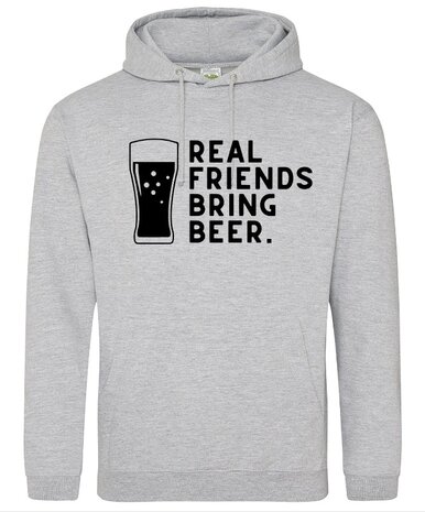 real-friends-bring-beer-hoodie-grijs